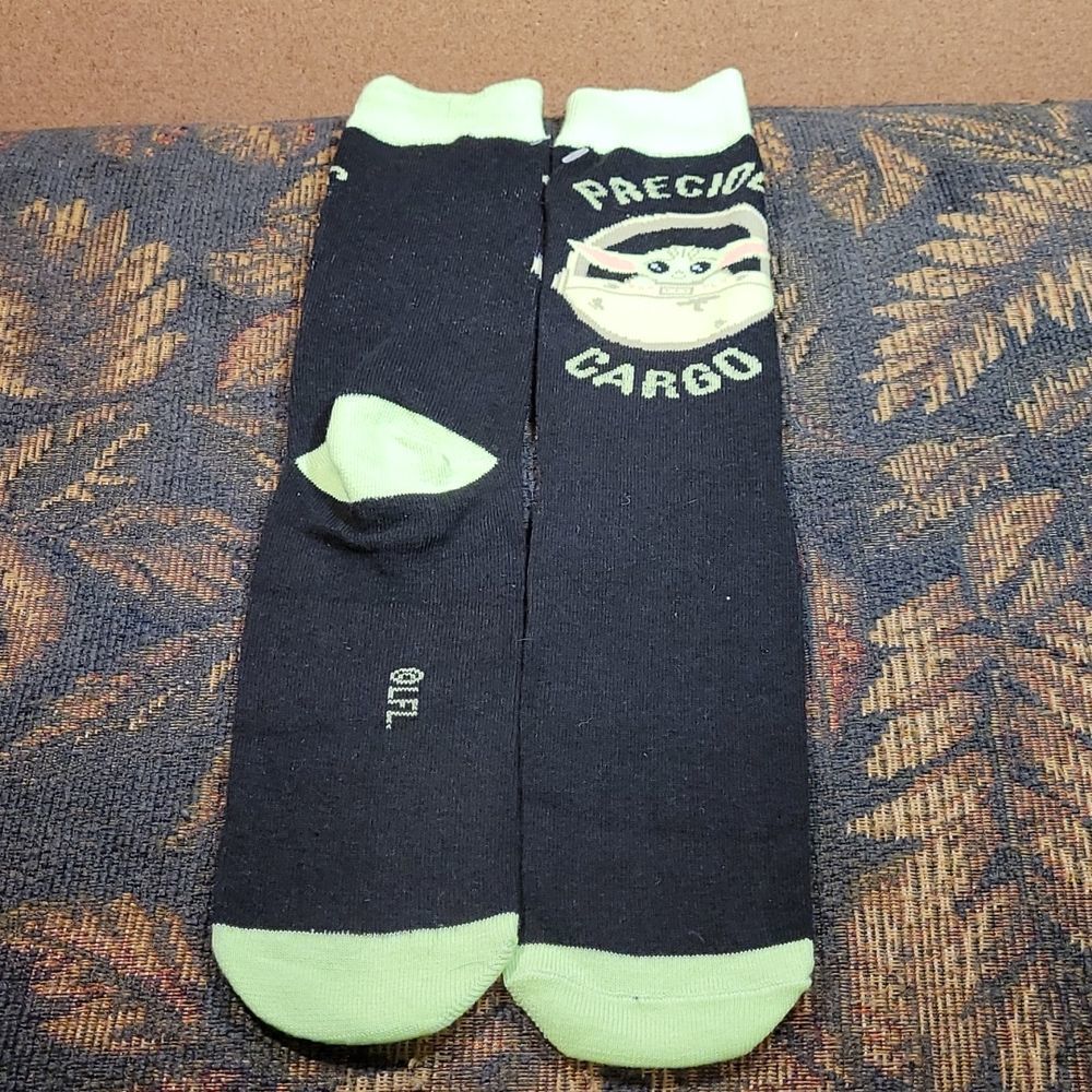 Star Wars Mandalorian Precious Cargo 'The Child' Black Novelty Socks- One Size